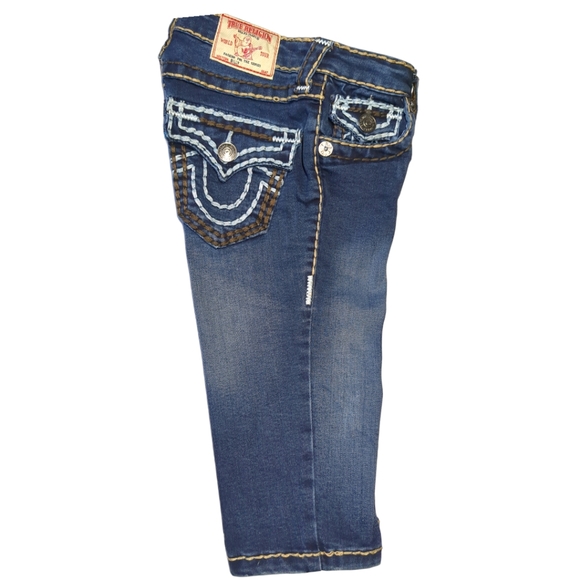 True Religion Joey Luxury Blue Denim capris Size 28 - Picture 3 of 16